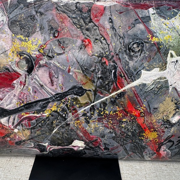 Vintage 80s Artist-Made Abstract Painted Crossbody – One of a Kind - Picture 13 of 16